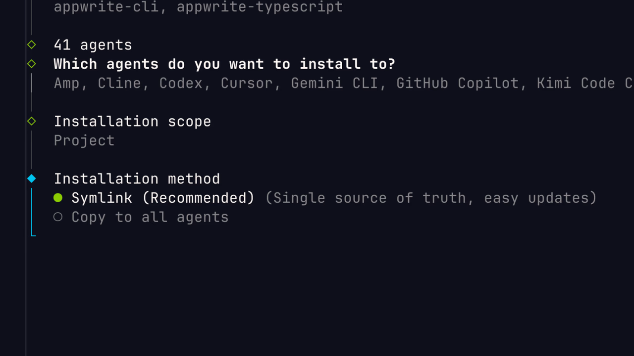 Installation method prompt